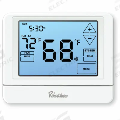 Robertshaw Digital Wall Thermostat: Heat or Cool, Auto, B/C/G/O/RC/RH/W/Terminal Designations - Standard Thermostats
