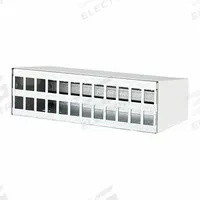 METZ CONNECT RJ45 Housing: Surface, Steel, RJ45, 24 Ports, Unequipped (MPN 130861-2402KE). Key specifications — Housing Material: Steel; Includes Connector: Unequipped; Mounting Type: Surface; Product Type: Module Housing; Connector Color: White; Connection Type: RJ45.