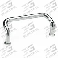 JW WINCO Pull Handle: Threaded Holes, Steel, Silver, 7.09 in Mounting Hole Center to Center, 0.39 in (MPN 425.1-10-180-CR). Key specifications — Screw Size: M5; Brand: JW WINCO; Color: Silver.