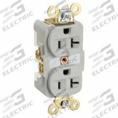 HUBBELL Receptacle: Duplex, 5-20, Gray, 125V AC, 20 A, 2 Pole / 3 Wire (MPN HBL5362GY)