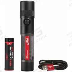 MILWAUKEE Cordless Flashlight: Rechargeable, 1,100 lm, 1.75 hr Run Time at Max. Brightness, Black (MPN 2161-21). Key specifications — Charger Style Included: USB Cord; Brand: MILWAUKEE; Battery Requirements - Broad: Includes 1 C.