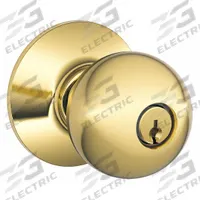 SCHLAGE Door Lockset: Office Knob Locksets, Brass (MPN F51A ORB 505). Key specifications — Lockset Style: Orbit.