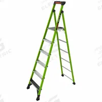 LITTLE GIANT Platform Stepladder: 8 ft Ladder Size, Fiberglass, 375 lb Load Capacity, 30 lb Wt (MPN 15408-001). Key specifications — Brand: LITTLE GIANT; Included Features: Plastic Top with Storage.