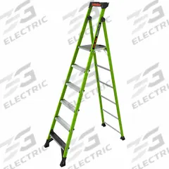 LITTLE GIANT Platform Stepladder: 8 ft Ladder Size, Fiberglass, 375 lb Load Capacity, 30 lb Wt (MPN 15408-001). Key specifications — Brand: LITTLE GIANT; Included Features: Plastic Top with Storage.