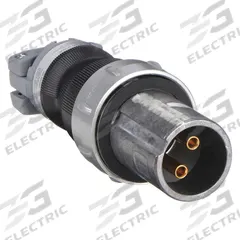 HUBBELL Pin and Sleeve Plug: Gray, 250V DC/600V AC, Single Phase, 60 A, 2 Pole, 3 Wire (MPN HBL360PS1W). Key specifications — Brand: HUBBELL.