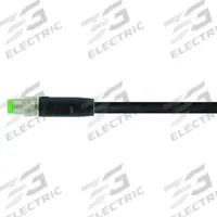 Cordset: M8 Male Straight X Bare Wire, 4 Pins, Black, PUR, 10 m Cable Lg, 24 AWG Wire Size (MPN 7000-08011-6311000). Key specifications — Cable Jacket Color: Black; End 1 Mounting Orientation: Straight; End 1 Gender: Male; End 1 Connection Type: M8; Cable Jacket Material: PUR; Brand: MURRELEKTRONIK; IP Rating: IP66K; End 2 Connection Type: Bare Wire.
