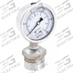 KODIAK Pressure Gauge with Diaphragm Seal: 0 psi to 100 psi, KC301/DSM35, 2 1/2 in Dial, Mineral Oil (MPN KC301L25100/DSM3512). Key specifications — Brand: KODIAK; Gauge Case Liquid: Glycerin; Seal Fill Liquid: Mineral Oil; Gauge Case Material: 304 Stainless Steel; Seal Lower Housing Material: 316 Stainless Steel; Accuracy: ±1.60%; Gauge Wetted Parts: Stainless Steel.