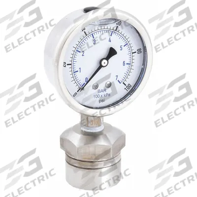 KODIAK Pressure Gauge with Diaphragm Seal: 0 psi to 100 psi, KC301/DSM35, 2 1/2 in Dial - Dial Pressure Gauges with 316 SS Female-Threaded Mini-Seal
