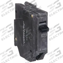 GE Miniature Circuit Breaker: THQL, 50 A, 120/240V AC, Single Phase, 10kA at 120/240V AC, Std (MPN THQL1150). Key specifications — Amps: 50 A; AC Voltage Rating: 120/240V AC; Phase: Single; Max. AIR Rating: 10kA at 120/240V AC; For Use With: Power Mark Gold Load Centers and AQ Lighting Panels.