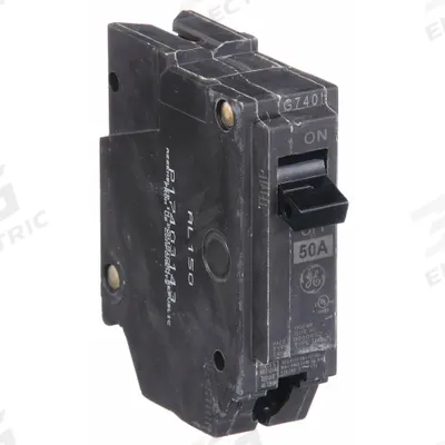 GE Miniature Circuit Breaker: THQL, 50 A, 120/240V AC, Single Phase, 10kA at 120/240V AC - THQP, THQL & THHQL Series, Plug-In GE Miniature Circuit Breakers