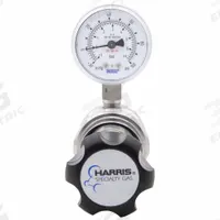 HARRIS High Purity Gas Regulator: Single Stage, 1/4" NPT F Inlet, 1/4" NPT F Outlet, 50 psig (MPN 743050000C). Key specifications — Brand: HARRIS; Manufacturer Part Number: 743050000C; Diaphragm Material: Stainless Steel; Outlet Connection: 1/4" NPT F; Inlet Connection: 1/4" NPT F.