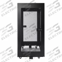 RITTAL Communication Storage Cabinets: 24 Rack Units, 47 1/4 in x 23 5/8 in x 42 1/8 in, Floor Mount (MPN 9982200). Key specifications — Brand: RITTAL; Includes: Installed Caster Kits; Material: Carbon Steel; Features_Broad: With Side Panels.