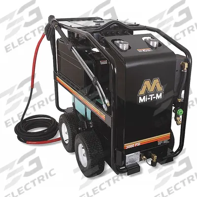MI-T-M Electric Pressure Washer: Cart, 230 V – Three-Phase, 3,000 psi, 3.5 gpm - Hot Water Pressure Washers