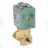 ASCO Solenoid Valve: 2-Way, Normally Closed, 1/8 in Pipe Size, 110V AC/120V AC, Compact, Brass Body (MPN SC8256B045V). Key specifications — Pipe Size: 1/8 in; Voltage: 120V AC; Brand: ASCO.