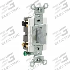 LEVITON Wall Switch: Toggle Switch, 4-Way, Maintained, Gray, 120/277V AC, 20 A (MPN CS420-2GY). Key specifications — Illuminated: No; Voltage Rating: 120/277V AC.
