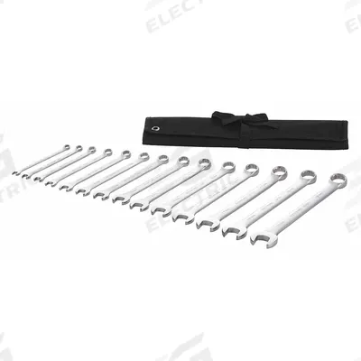 WESTWARD Combination Wrench Set: Alloy Steel, Satin, 14 Tools - Metric 12-Point Combination Wrench Sets