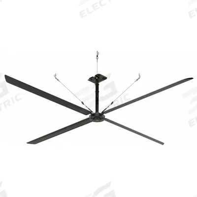HUNTER INDUSTRIAL Ceiling Fan: 125,819 cfm Airflow, 18 ft Blade Dia, Variable Speeds, 240V AC - Industrial HVLS Ceiling Fans