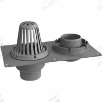 SMITH LIGHT COMMERCIAL Roof Drain: 10 1/2 in Overall Dia, 11 3/4 in Overall Ht, 19 in Overall Wd (MPN 148-Y02). Key specifications — Connection Type: No Hub; Includes: (2) Cast Iron Combination Flashing Clamps and Gravel Stops; Dome Material: Cast Iron; Brand: SMITH LIGHT COMMERCIAL.