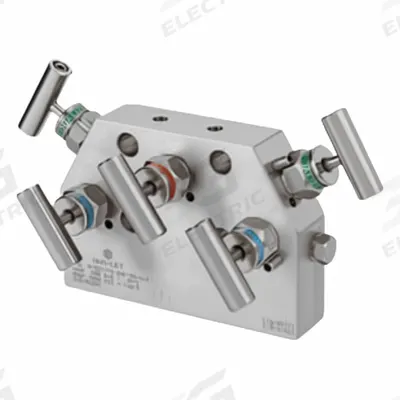 HAM-LET Five-Way Valve: Stainless Steel, 1/2" FNPT, Flange, 6,000 psi Pressure - 5-Valve Manifolds