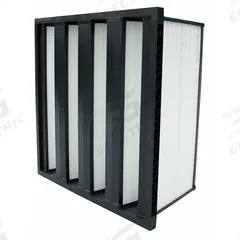 GRAINGER V-Bank Air Filter: 20 in x 24 in x 12 in, Fiberglass, Single Header, 4 Vs, MERV 16 (MPN 11Z815). Key specifications — Brand: GRAINGER; Frame or Header Material: Plastic; Media Material: Fiberglass; Filters Out: Droplet Nuclei.
