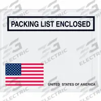 APPROVED VENDOR Packing List Envelopes: 5 1/2 in x 4 1/2 in, Packing List Enclosed, Top, 1,000 PK (MPN PL465). Key specifications — Color: Blue/Red/White; Message Location: Top; Opening Location: Side Loading; Message: Packing List Enclosed; Brand: APPROVED VENDOR.