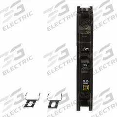 SQUARE D Miniature Circuit Breaker: 100 A, 120/240V AC, Single Phase, 10kA at 120/240V AC, 1 Poles (MPN QOU1100). Key specifications — Phase: Single; Amps: 100 A; AC Voltage Rating: 120/240V AC; Max. AIR Rating: 10kA at 120/240V AC; For Use With: Air Conditioning and Refrigeration Equipment; Brand: SQUARE D.