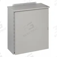 WIEGMANN Enclosure: Steel, 24 in x 20 in x 8 in, 3R, Solid Cover, Hinged, Painted (MPN RHC242008). Key specifications — Brand: WIEGMANN; Closure Method: 1/4-Turn Latch; Knockouts: Not Included.