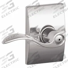 SCHLAGE RESIDENTIAL Door Lockset: Privacy Lever Locksets, Chrome, ADA Compliant (MPN F40 ACC 625 CEN). Key specifications — Ligature Resistance: Not Ligature-Resistant; Brand: SCHLAGE RESIDENTIAL; Lockset Function ANSI Code: F76; Visual Indicator Message: No Message; Lockset Style: Accent; ADA Compliant: Yes; Finish: Bright Chromium-Plated : Brass.