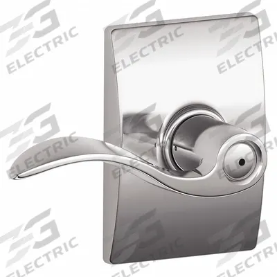SCHLAGE RESIDENTIAL Door Lockset: Privacy Lever Locksets, Chrome