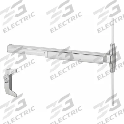 VON DUPRIN Surface Vertical Rod: 3 ft Max Door Wd - Surface Vertical Rod Push Bars