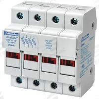 MERSEN Fuse Block: Finger-Safe, 4 Pole, 600 V AC, DIN Rail Mounting, Pressure Plate Termination (MPN USM4I). Key specifications — Brand: MERSEN.