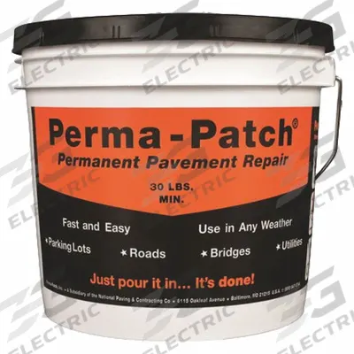PERMA-PATCH Cold Patch: PP-30-FP, Limestone Asphalt Mix, 30 lb Container Size, Pail - Ready-to-Use Pothole Cold Patching
