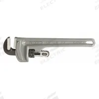 RIDGID Pipe Wrench: Aluminum, 1 1/2 in Jaw Capacity, Serrated, 10 in Overall Lg, I-Beam (MPN 31090). Key specifications — attr309808: I-Beam; attr309815: Aluminum; attr324941: RIDGID.
