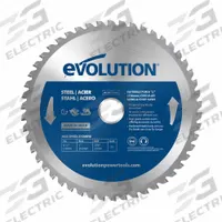 EVOLUTION Circular Saw Blade: 8 1/4 in Blade Dia., 50 Teeth, 0.08 in Cut Wd, 1 in Arbor Size (MPN M210TCT-50CS). Key specifications — attr1116119: EVOLUTION; attr1145631: Low-Carbon Steel.