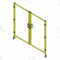 T-Slot Framing System Door: Stand-Alone, Yellow, Double Swing, 72 in H x 75 in W x 5 1/2 in D, Solid (MPN 48342). Key specifications — Finish: Powder-Coated; Brand: FAZTEK; Panel Color: Clear; Panel Type: Solid; Color: Yellow; Material: Polycarbonate; Assembly: Assembled; Manufacturer Part Number: 48342.