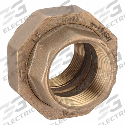 APPROVED VENDOR Metal Pipe Straight: Union, 1 1/4 in x 1 1/4 in, Class 125, None Brass - Threaded Low-Pressure Pipe Fittings for Potable Water