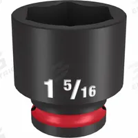 MILWAUKEE Standard Impact Socket: 1/2 in Drive Size, SAE, 1 5/16 in Socket Size, 6-Point, Std (MPN 49-66-6215). Key specifications — attr1215501: MILWAUKEE; attr1215515: Black Phosphate; attr1215518: 1-5/16 in.