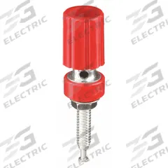 Binding Post: 1 3/4 in Lg, Brass, Polycarbonate, 2,500 V Max Volt, 15 A Max Current, Red (MPN 3760-2). Key specifications — Contact Material: Brass; Body Material: Brass; Brand: POMONA; Color: Red.