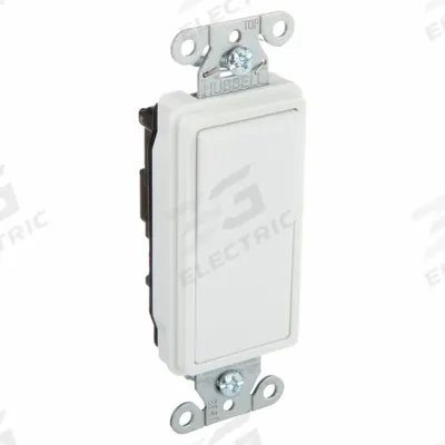 HUBBELL Wall Switch: Rocker Switch, 3-Way, Maintained, White, 120/277V AC - Rocker Wall Switches