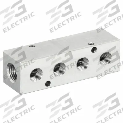 PNEUMADYNE Pipe Manifold Fitting: Inline, NPT x NPT, Rectangle, Stainless Steel - Air & Fluid Block Manifolds