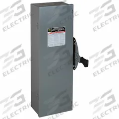 SQUARE D Safety Switch: Non-Fusible, 100 A, Single Phase, 240V AC, Galvanized Steel, Indoor (MPN DTU223). Key specifications — attr867131: SQUARE D.