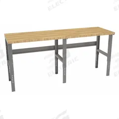 TENNSCO Workbench: Adj Ht, Butcher Block, 96 in x 30 in, 3,000 lb Overall Load Capacity, Gray (MPN WBAT-1-3096W). Key specifications — Brand: TENNSCO.