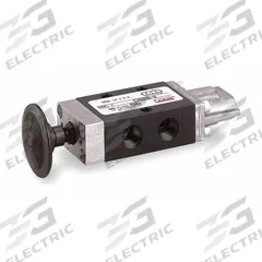 ARO Manual Air Control Valve: E, Three-Way / Two-Position, Button, Black, 26 scfm Flow Rate - Max (MPN E252HS). Key specifications — attr1092903: Black; attr1086905: Spring Return; attr1086907: E; attr1086914: Normally Closed; attr1086904: Manual Air Control Valve; attr1086871: E252HS.