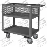 APPROVED VENDOR Utility Cart: 1,400 lb, 30 in L x 18 in W Shelf, 2 Shelves, Gray, Flat (MPN RSC12-EX1830-2-5PO-95). Key specifications — Caster/Wheel Configuration: (2) Swivel; Brand: APPROVED VENDOR; Caster Wheel/Tread Material: Polyolefin.