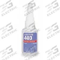LOCTITE Instant Adhesive: 403, Plastics, 0.7 fl oz, Bottle, Clear, Thick Liquid, 50 g/L and Under (MPN 135433). Key specifications — Series: 403; Standards: 29 CFR 1910.1200; Primary Applications: Plastics; Materials Bonded: Metal; Brand: LOCTITE; Secondary Compatible Materials: Metals.