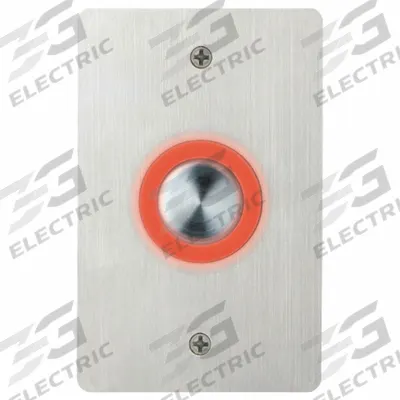 ESSEX Exit Push Button: 4 1/2 in Ht, 1 1/4 in Dp, 2 3/4 in Wd, Gray, Gray – Stainless Steel - Push-to-Exit Buttons