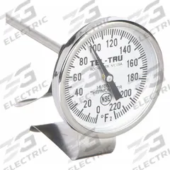 TEL-TRU Laboratory Dial Thermometer: 0°F to 220°F, +/- 1% Accuracy, 12 in Stem Lg, Fahrenheit (MPN GT100R-12/16121256). Key specifications — Accuracy: +/- 1%; Brand: TEL-TRU; Temperature Units: Fahrenheit.