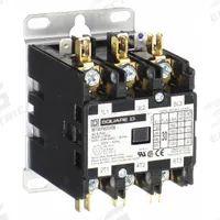 SQUARE D Definite Purpose Magnetic Contactor: 3 Poles, 480V AC, 30 A, Non-Reversing (MPN 8910DPA33V06). Key specifications — Brand: SQUARE D; Coil Voltage: 440/480V AC; Contactor Style: HVACR Definite Purpose Contactor; Terminal Connection Type: Quick-Disconnect Terminals; Maximum Voltage Rating: 600V AC; Series: 8910 Series Type DPA; Phase: Three; Main Pole Contact Form: 3NO.