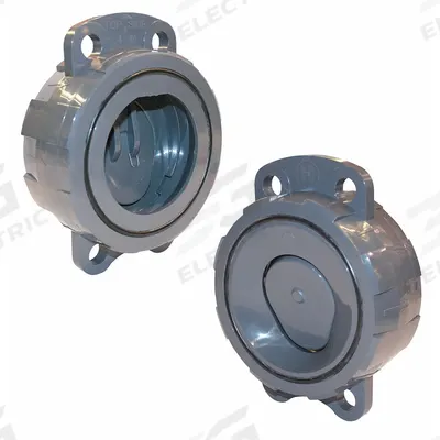 HAYWARD Wafer Check Valve: Swing, Inline Valve Body, 2 in Pipe Size, Wafer, PVC - PVC Wafer Spring-Loaded Swing Check Valves