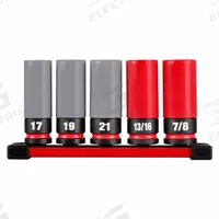 MILWAUKEE Lug Nut Wheel Socket Set: 1/2 in Drive Size, 13/16 in/17 mm/19 mm/21 mm/7/8 in Socket Size (MPN 49-66-7831). Key specifications — attr1204251: MILWAUKEE; attr1215453: 1/2 in; attr1215454: 7/8 in to 13/16 in; attr1224229: Friction.